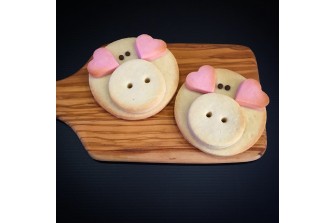 Cute Piggy Cookies (Butter Cookies) (3 Inch Round) (Eggless)